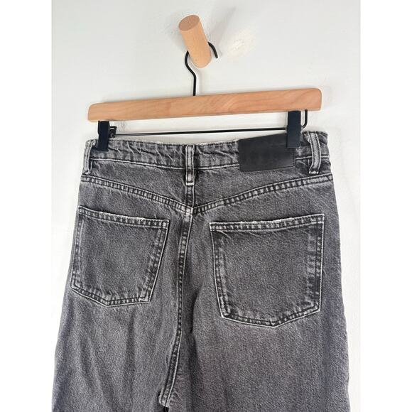 Zara The 90s Mom Fit Jeans Size 6 Gray Washed Black Straight Leg Denim - Picture 8 of 10